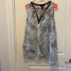 White House Black market asymmetrical chiffon sleeveless top